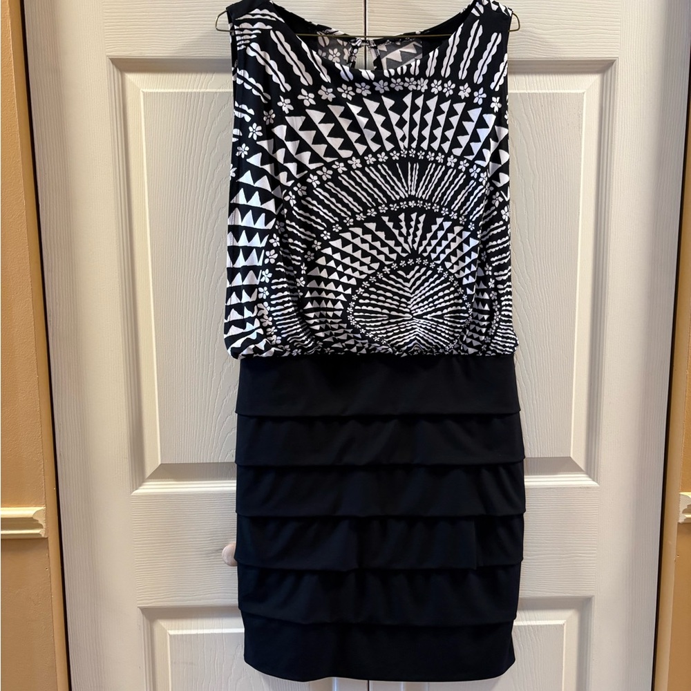 Enfocus Studio Monochrome Patterned Dress
